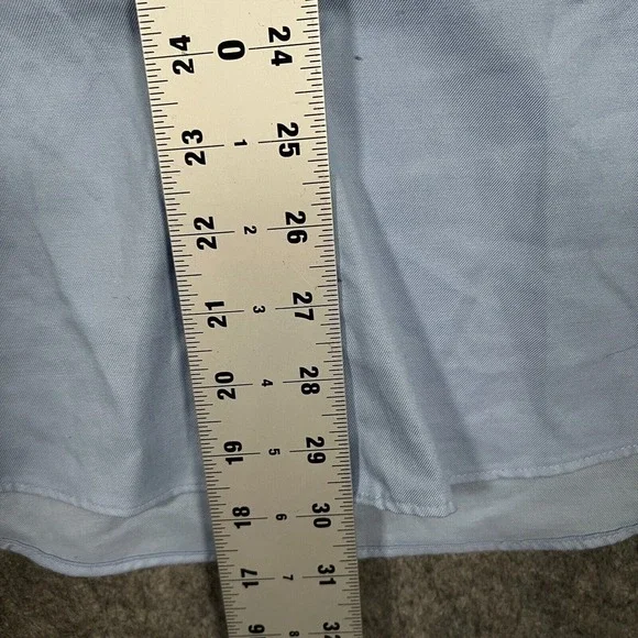 Kenneth Cole Awear-Tech Men's Button Up Shirt Size 17 Blue Slim Fit Long Sleeve‎ - Picture 4 of 6